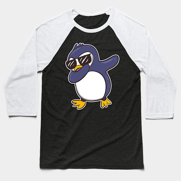 Dabbing Penguin Funny Kids Gift Dab Dance Baseball T-Shirt by Dr_Squirrel